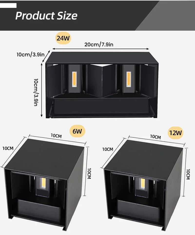 Up and Down LED Wall Lamp Waterproof IP65