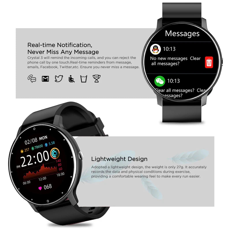 LIGE 2025 New Smart Watch Men Full Touch
