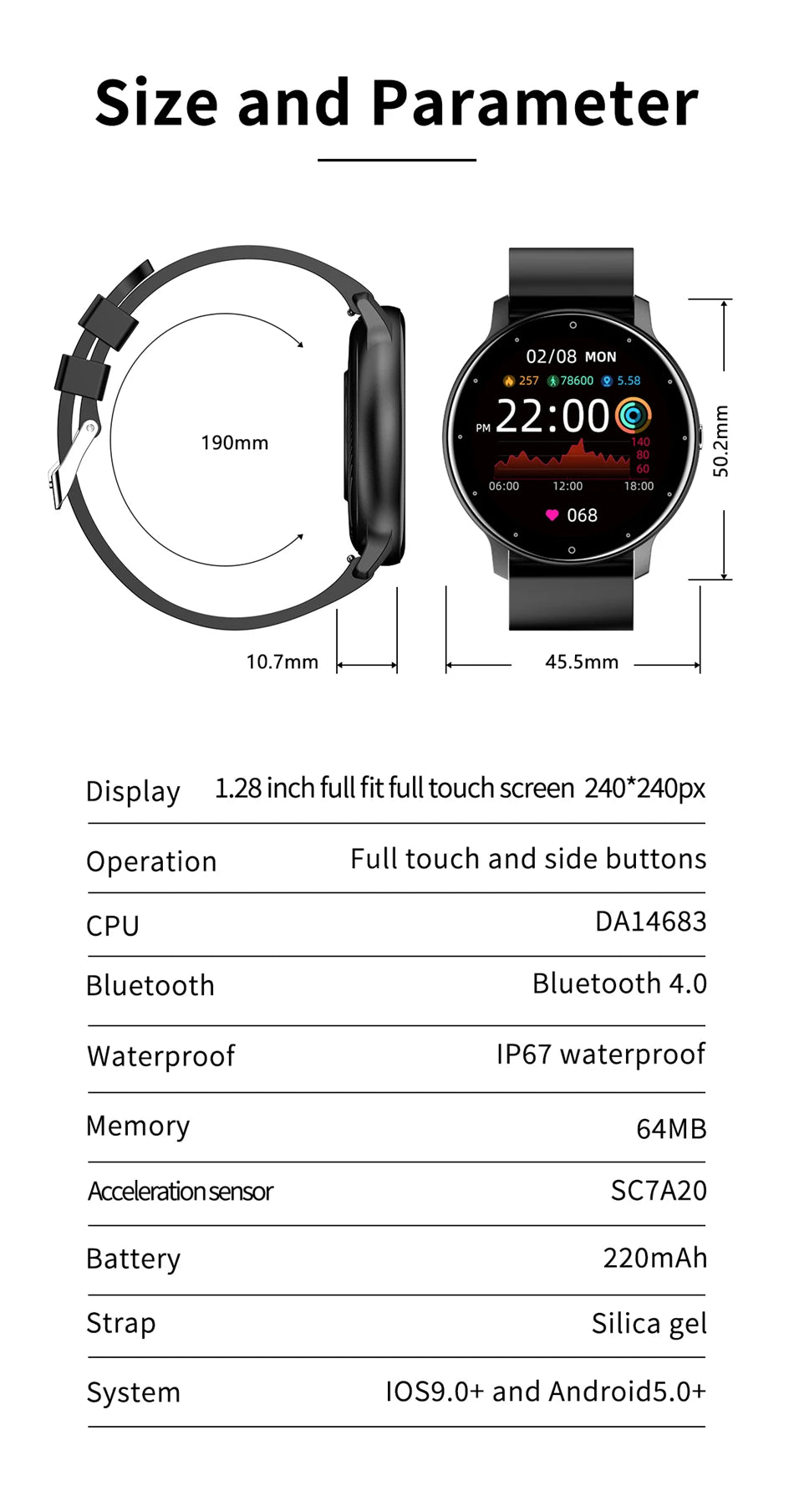 LIGE 2025 New Smart Watch Men Full Touch