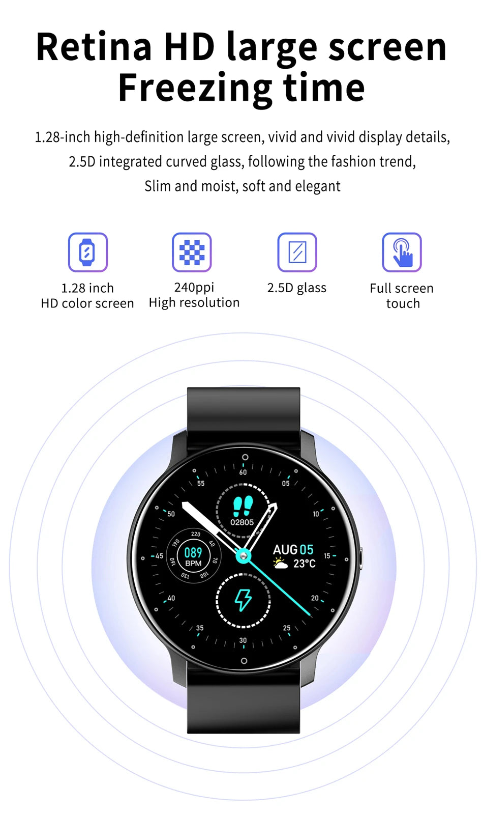 LIGE 2025 New Smart Watch Men Full Touch