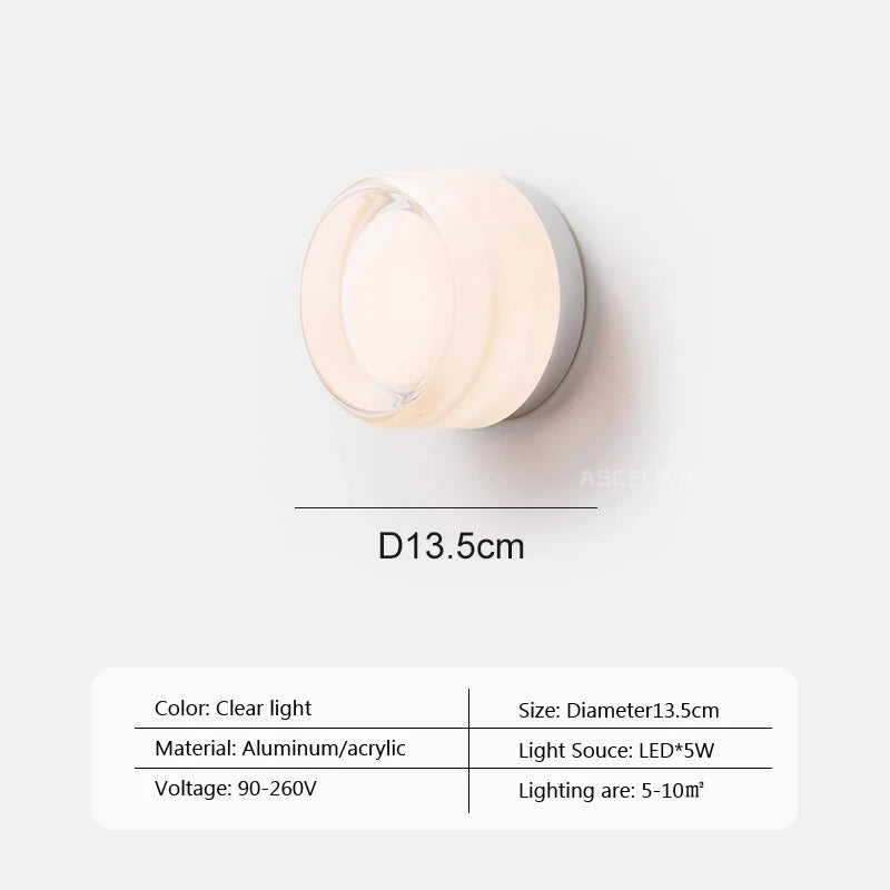 Modern LED Wall Lamp Living Room Amber Jelly