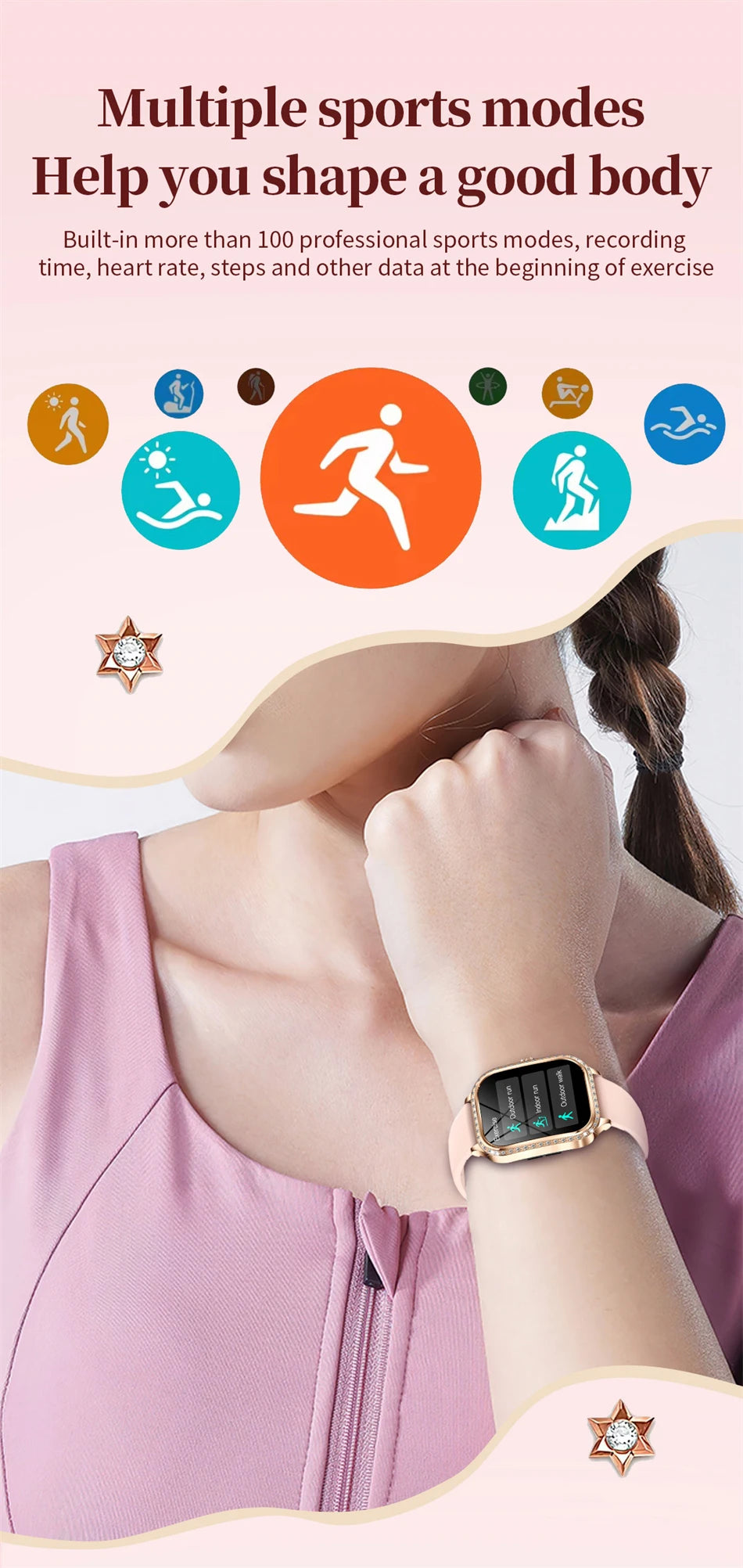 LIGE Smart Watch Women Waterproof Bluetooth