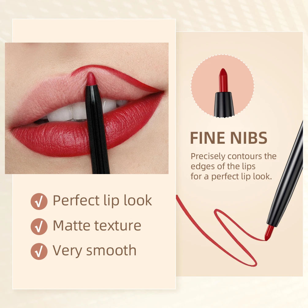 12pcs Lip Liner Pencil Set Matte Nude Contour