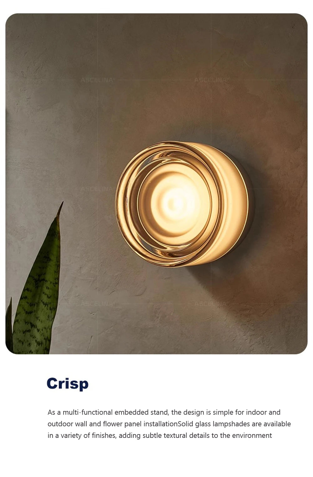 Modern LED Wall Lamp Living Room Amber Jelly