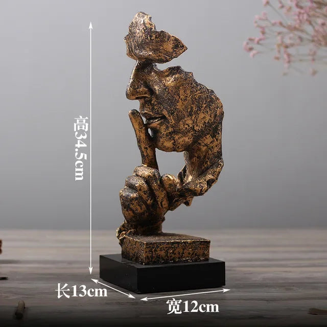 Bronze Silence Is Golden Statue Ornaments