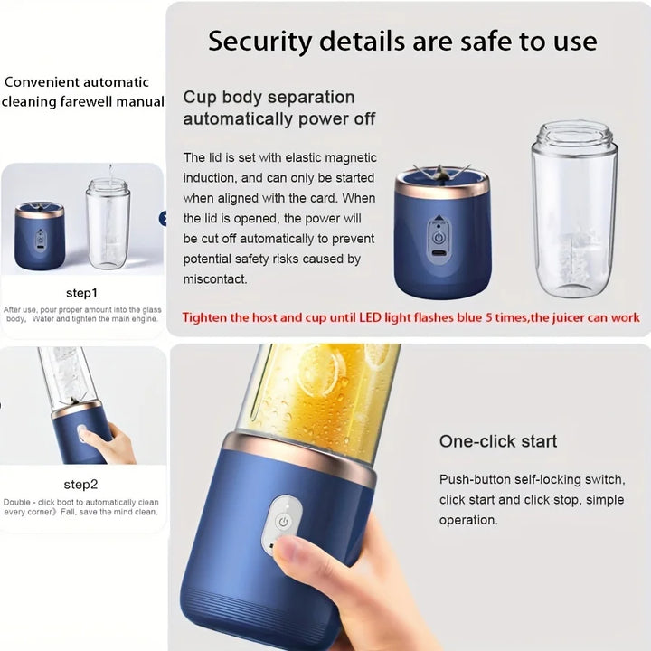 6 Blades Portable Fruit Juice Blenders Summer