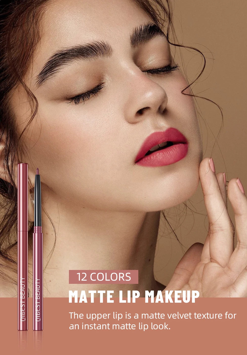 12pcs Lip Liner Pencil Set Matte Nude Contour