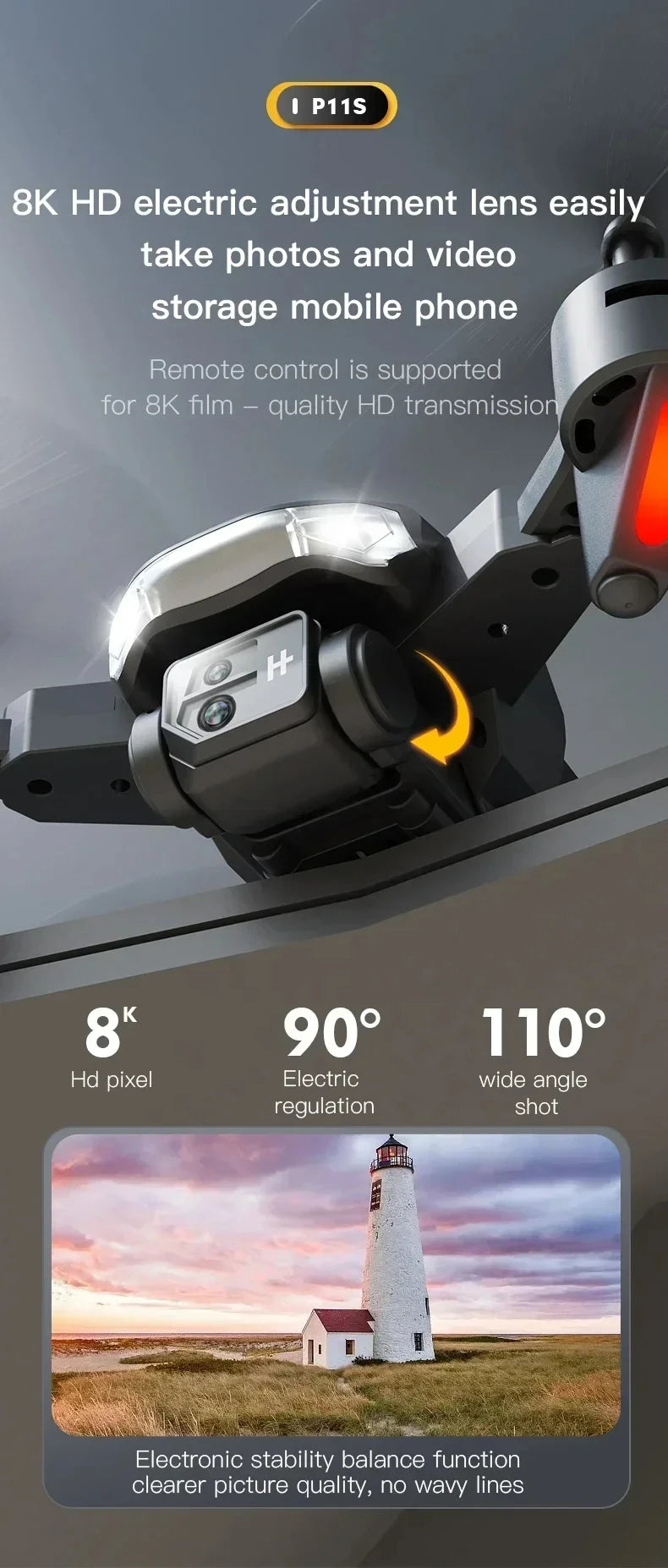 VIVO P11 Max RC Drones 8K Professional HD