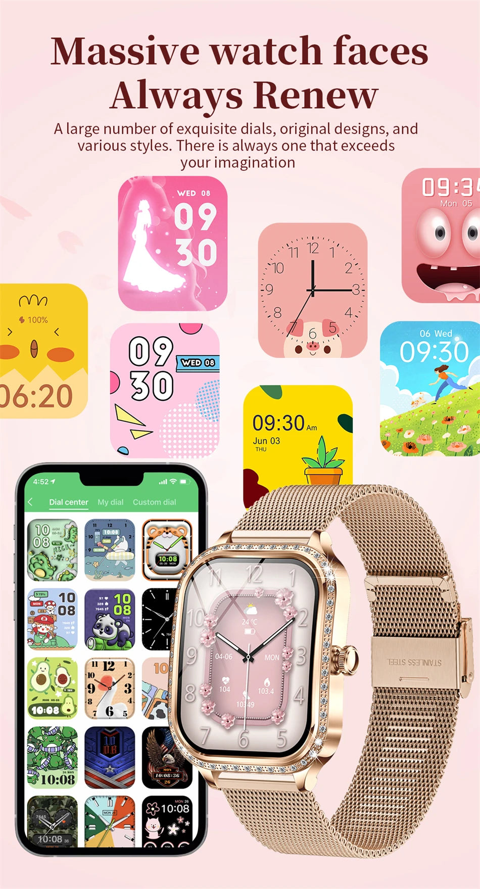LIGE Smart Watch Women Waterproof Bluetooth