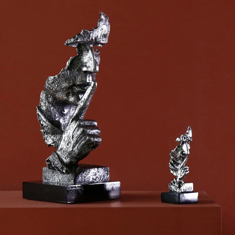 Bronze Silence Is Golden Statue Ornaments