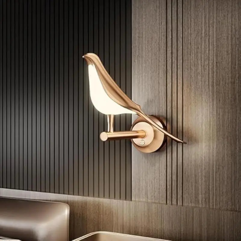 Nordic Wall Lights Rotatable Golden Bird LED