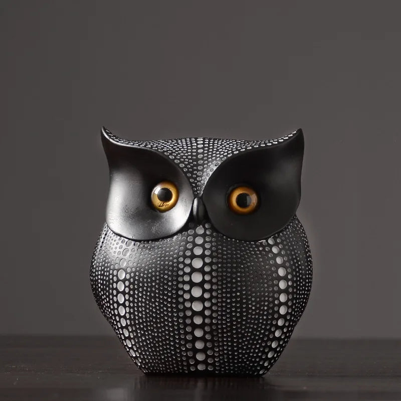 Nordic Style Owls Ornament, Resin Craft Bird