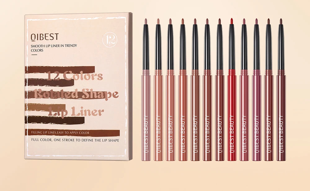 12pcs Lip Liner Pencil Set Matte Nude Contour