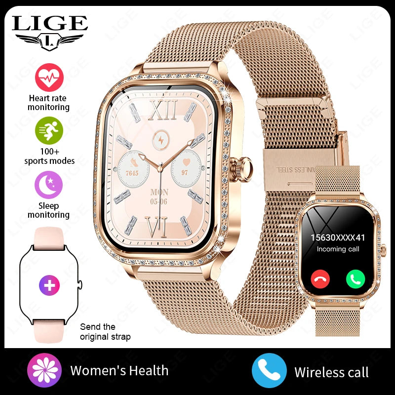 LIGE Smart Watch Women Waterproof Bluetooth