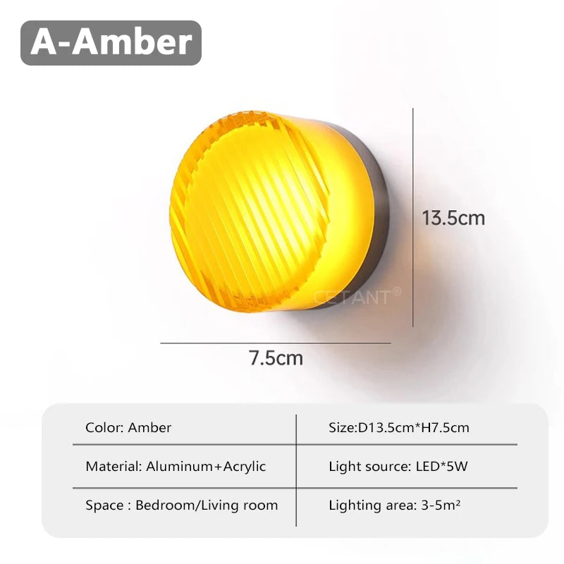 Modern LED Wall Lamp Living Room Amber Jelly
