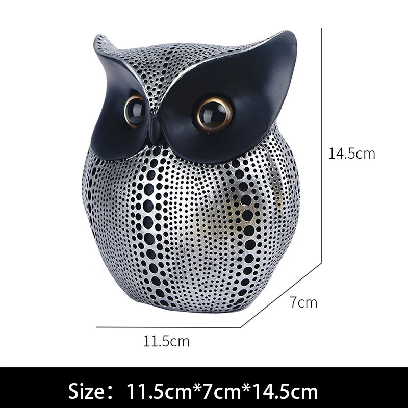 Nordic Style Owls Ornament, Resin Craft Bird