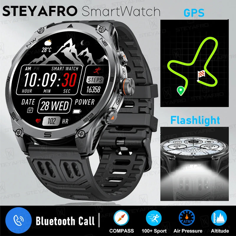 2025 New GPS Sports Smart Watch Men LED