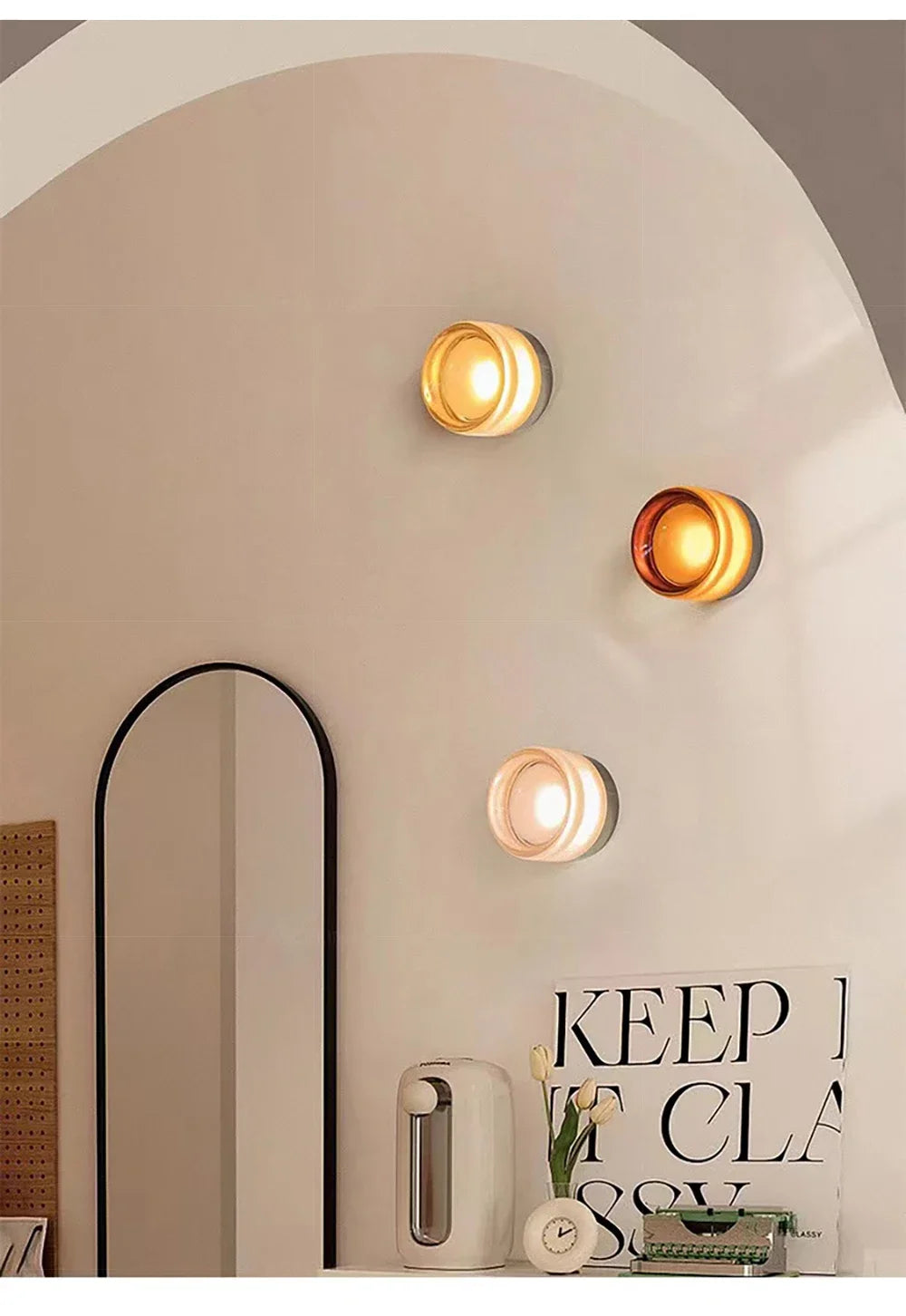 Modern LED Wall Lamp Living Room Amber Jelly