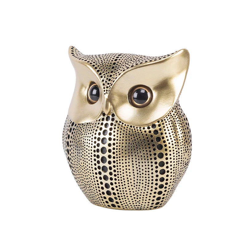 Nordic Style Owls Ornament, Resin Craft Bird