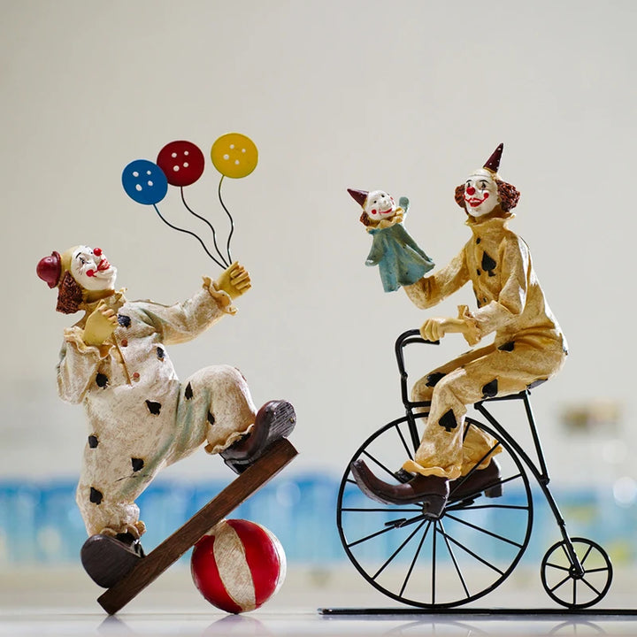 Circus Clown Statue Ornament Buffoon Doll