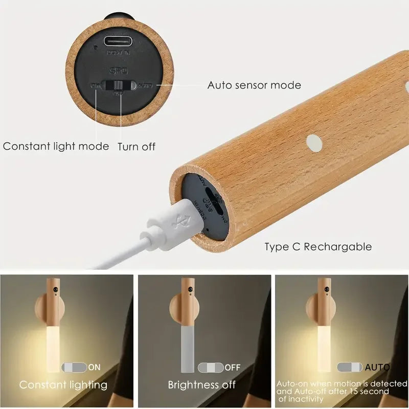 Smart Motion Sensor Night Light LED Rechargeable