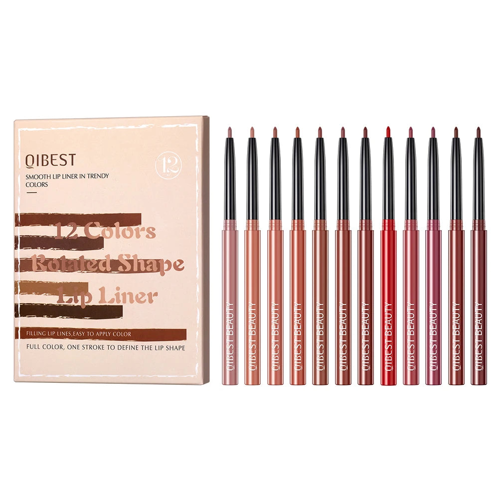 12pcs Lip Liner Pencil Set Matte Nude Contour