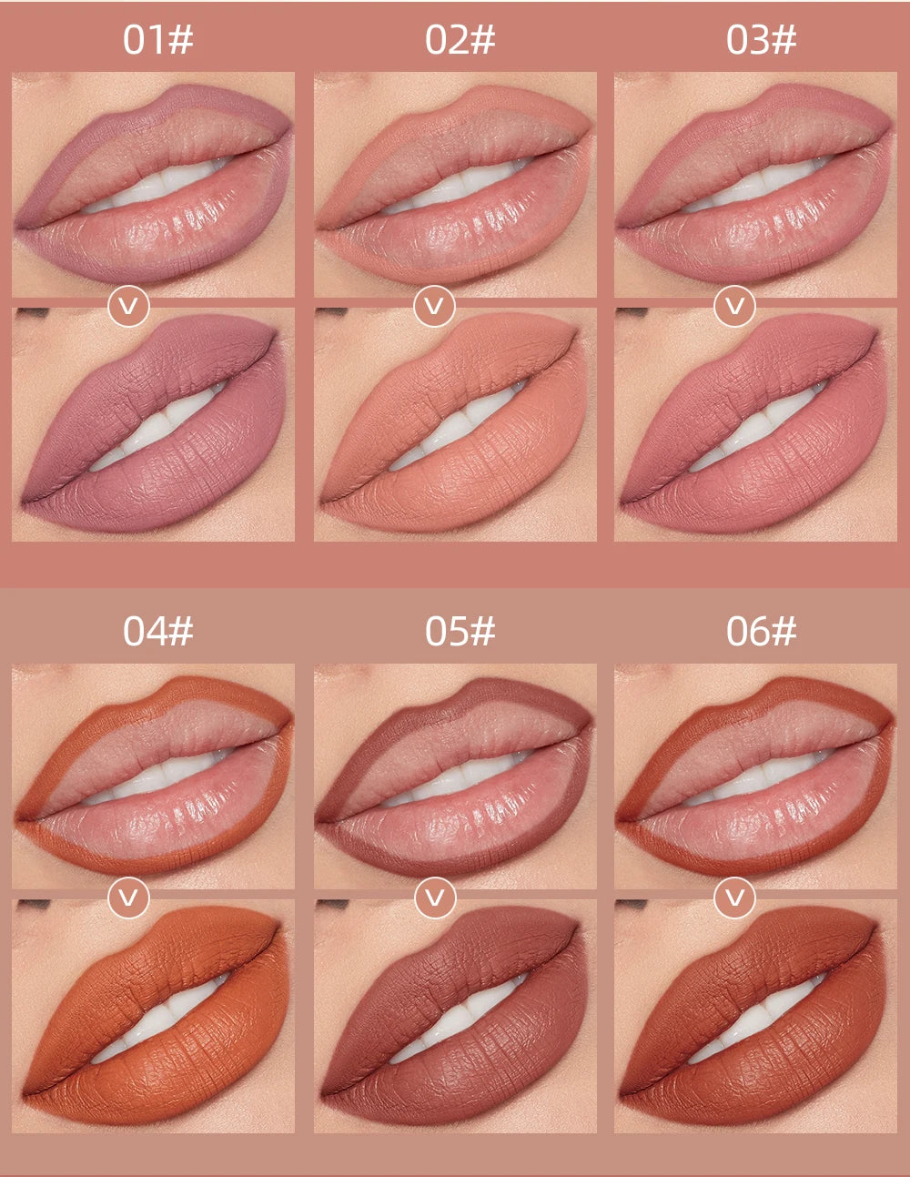 12pcs Lip Liner Pencil Set Matte Nude Contour