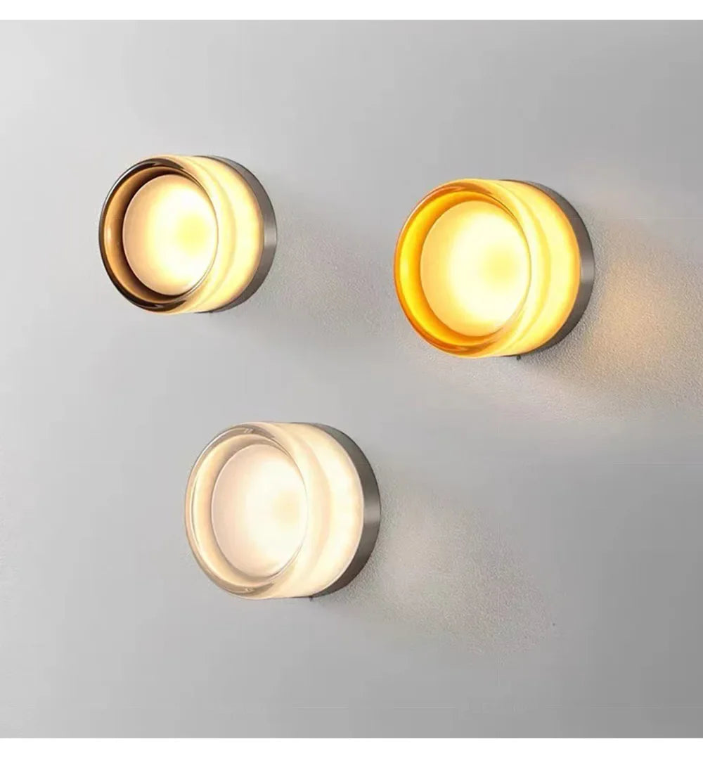 Modern LED Wall Lamp Living Room Amber Jelly