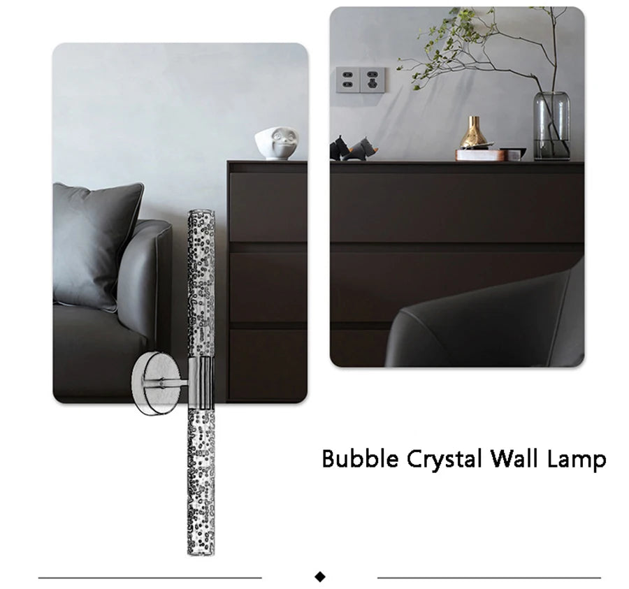 Nordic Bubbles Crystal Rod LED Wall Lamp