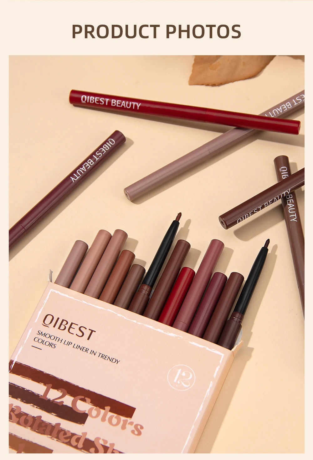 12pcs Lip Liner Pencil Set Matte Nude Contour