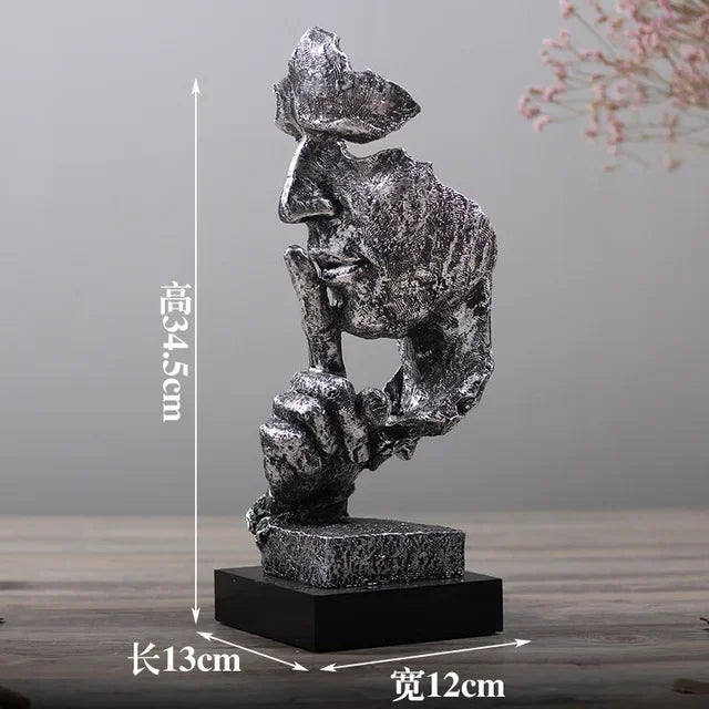 Bronze Silence Is Golden Statue Ornaments
