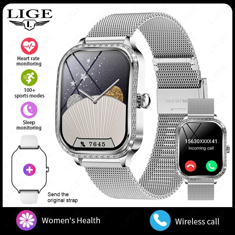 LIGE Smart Watch Women Waterproof Bluetooth