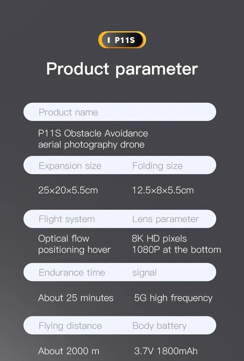 VIVO P11 Max RC Drones 8K Professional HD