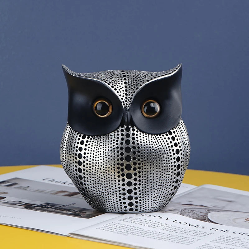 Nordic Style Owls Ornament, Resin Craft Bird