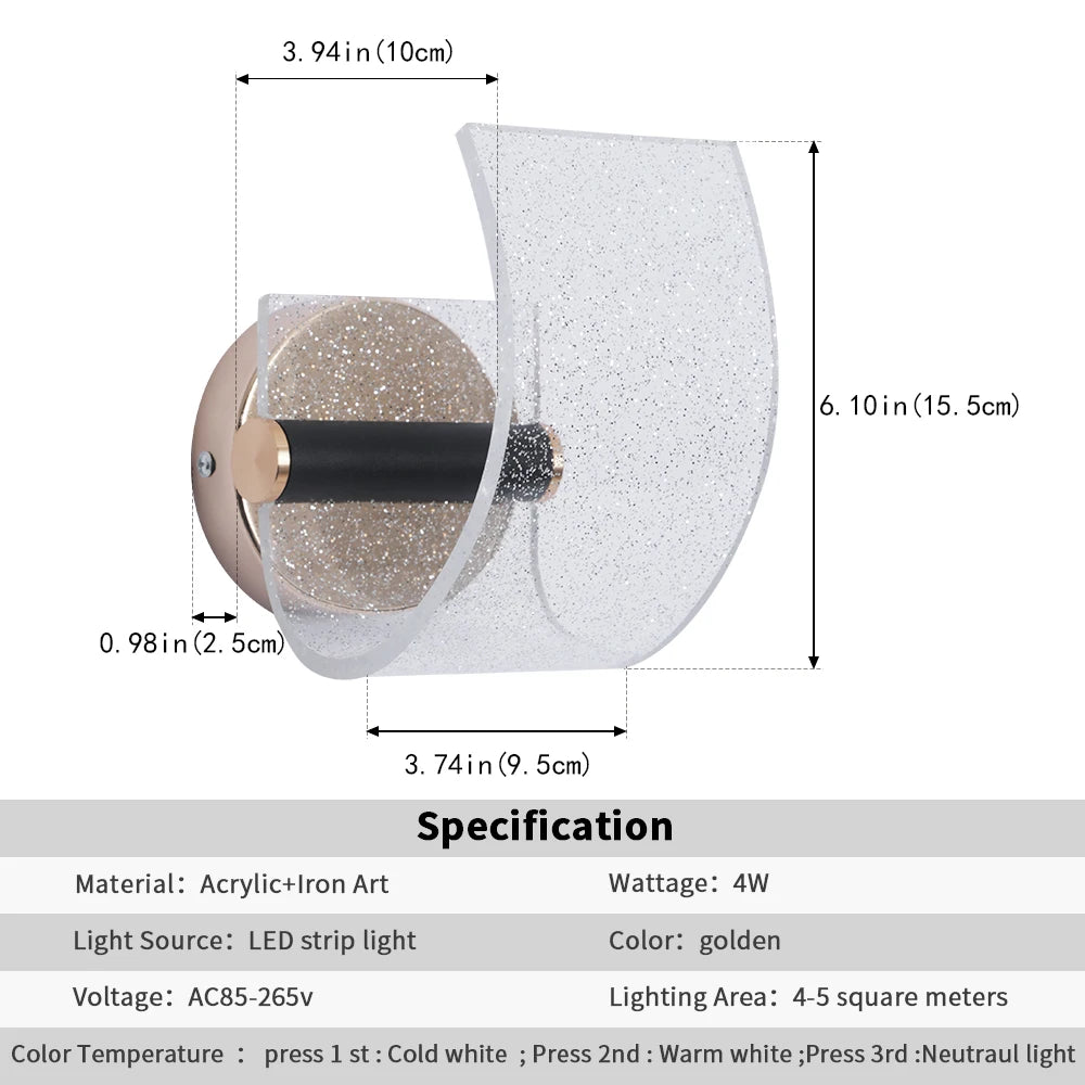 Modern Wall Lamp Acrylic Led Wall Scones Light