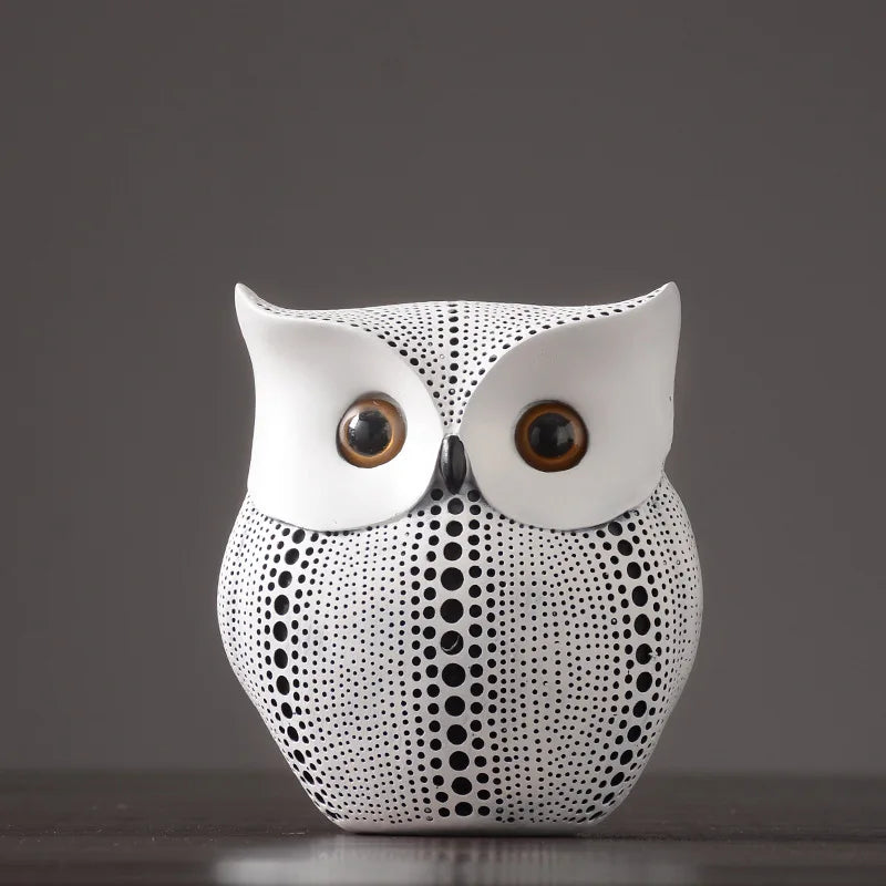 Nordic Style Owls Ornament, Resin Craft Bird