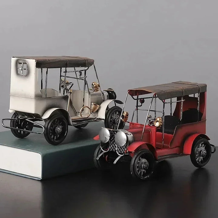 Retro Nostalgic Tin Antique Car Model Art