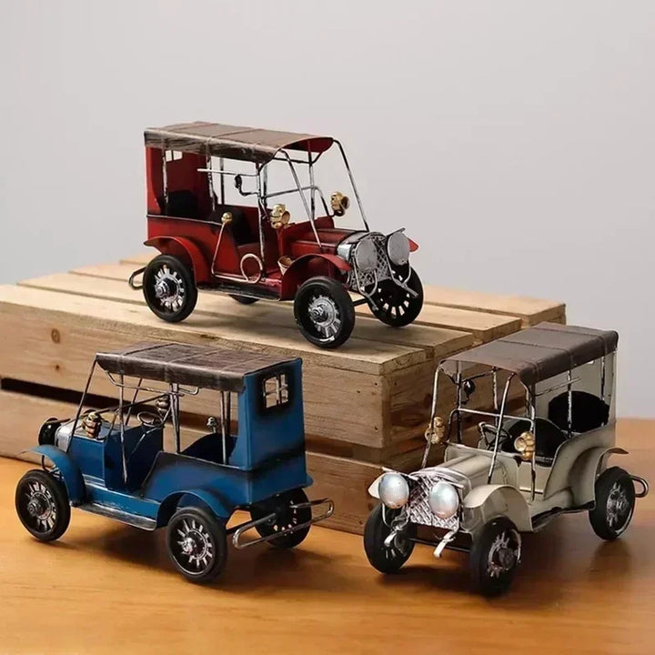 Retro Nostalgic Tin Antique Car Model Art