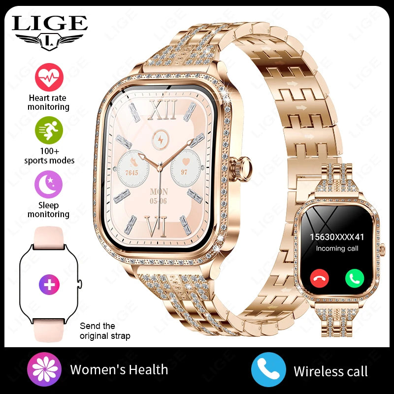 LIGE Smart Watch Women Waterproof Bluetooth