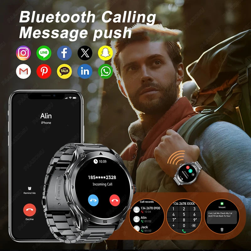 2025 New GPS Sports Smart Watch Men LED