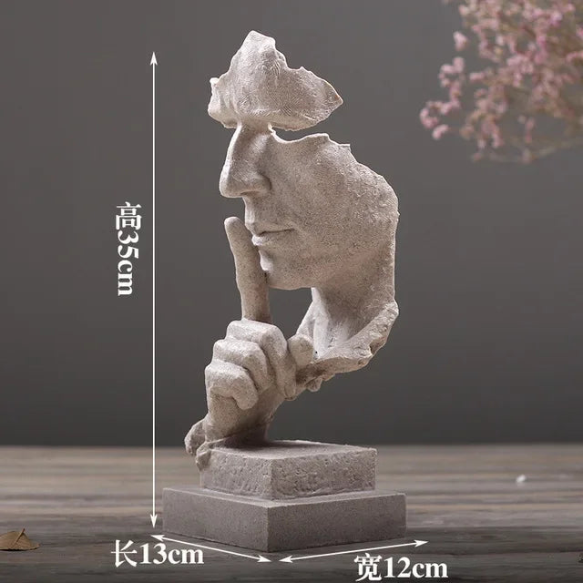 Bronze Silence Is Golden Statue Ornaments