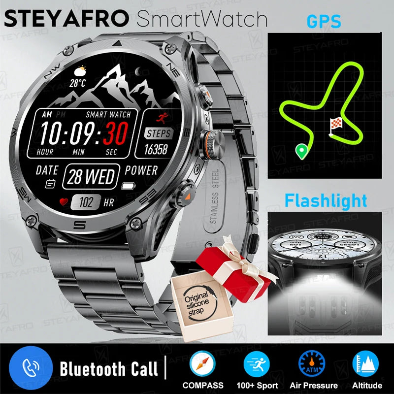 2025 New GPS Sports Smart Watch Men LED