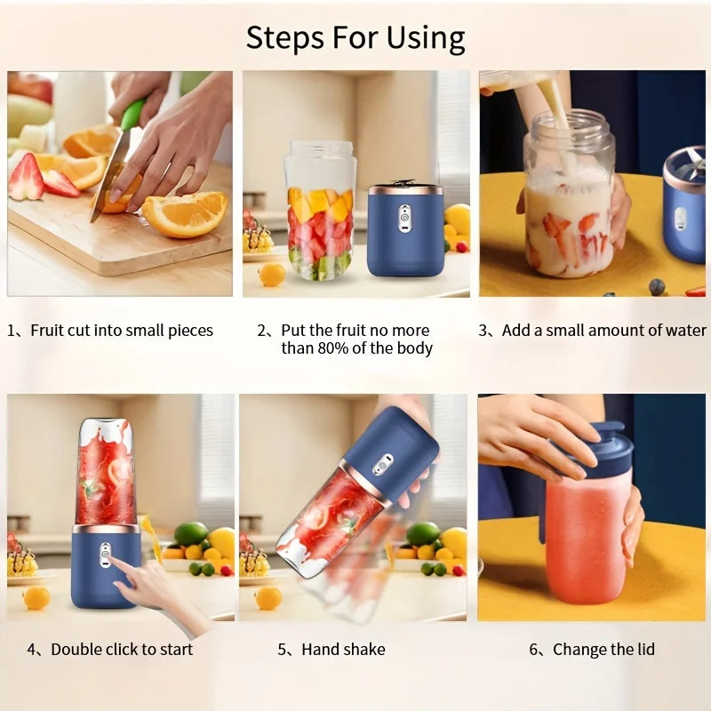 6 Blades Portable Fruit Juice Blenders Summer