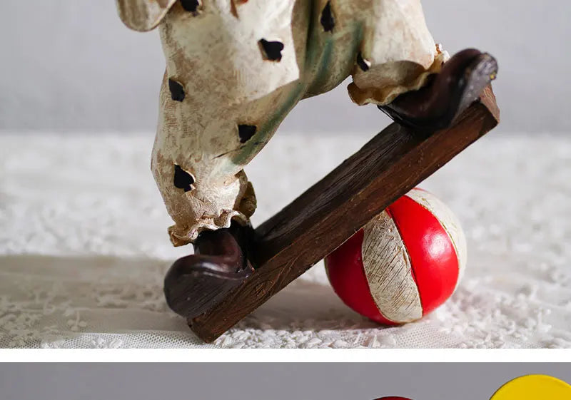 Circus Clown Statue Ornament Buffoon Doll