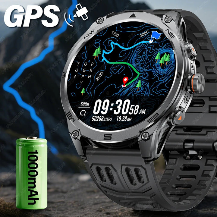 2025 New GPS Sports Smart Watch Men LED