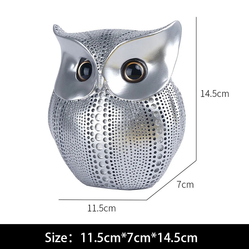 Nordic Style Owls Ornament, Resin Craft Bird