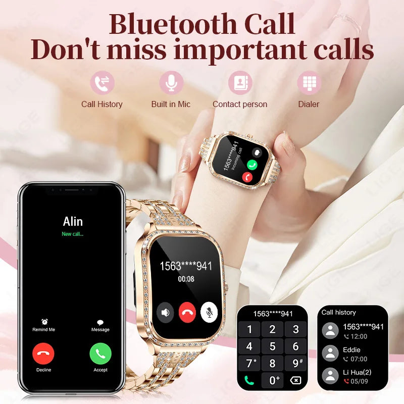 LIGE Smart Watch Women Waterproof Bluetooth