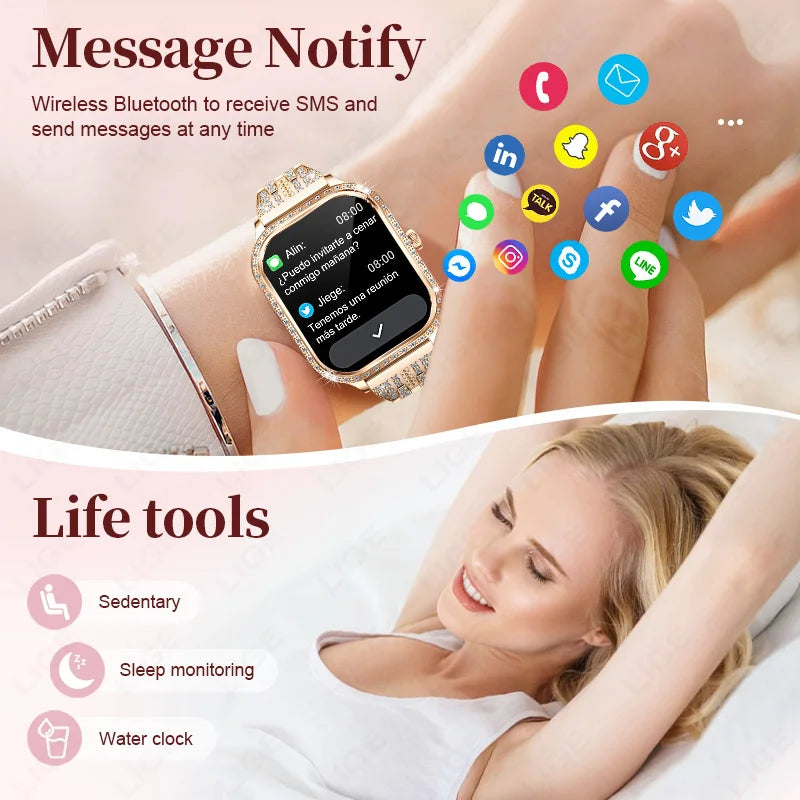 LIGE Smart Watch Women Waterproof Bluetooth