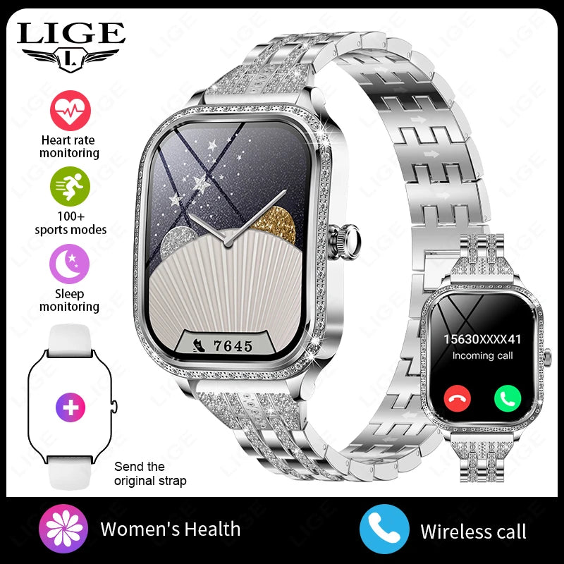 LIGE Smart Watch Women Waterproof Bluetooth