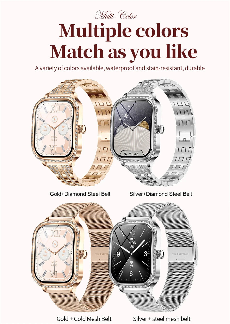 LIGE Smart Watch Women Waterproof Bluetooth
